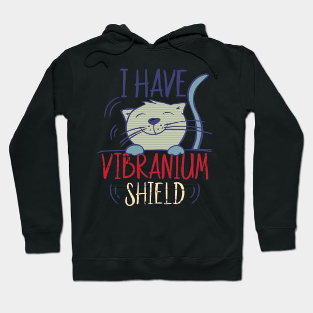 Retro I Have Vibranium Shield Cute Cat Vibrating Hoodie by alcoshirts